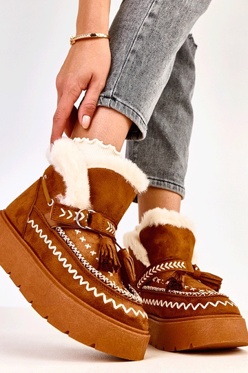 Braune Schneestiefel mit...