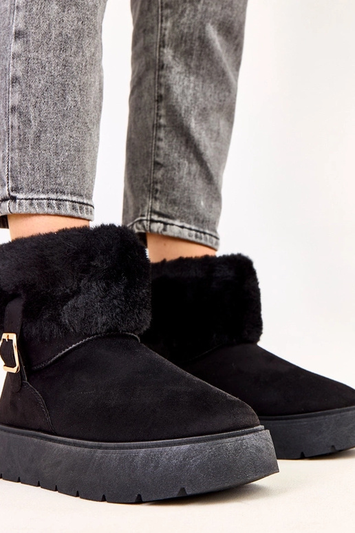 Schwarze Schneestiefel mit...