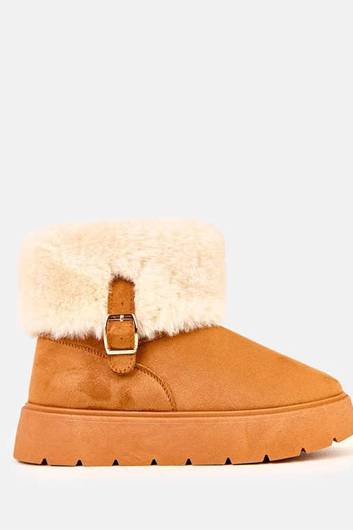 Braune Schneestiefel mit Plateausohle...