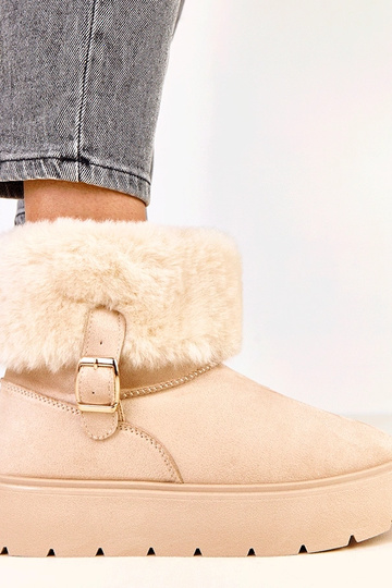 Beige Schneestiefel mit... 2