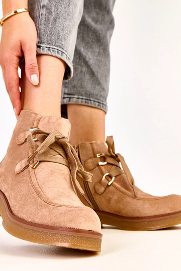 Beige warme Stiefel mit... 2