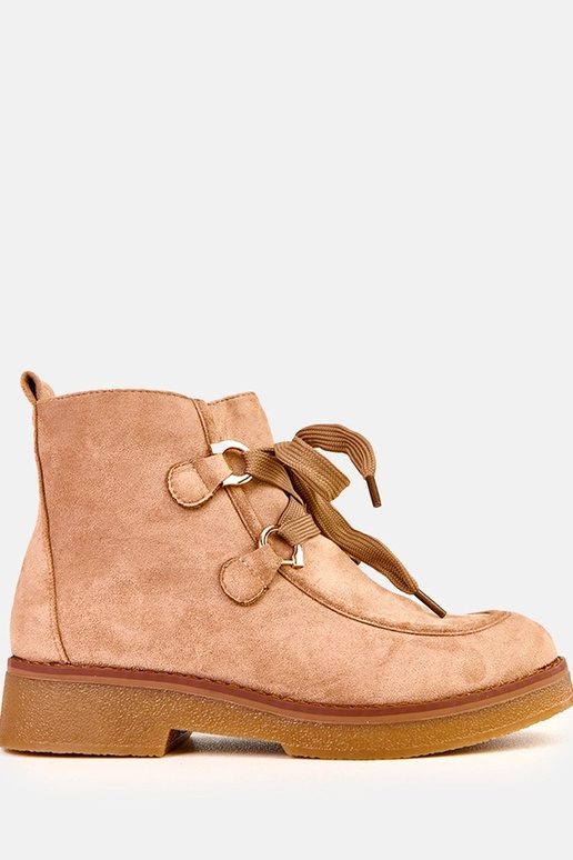 Beige warme Stiefel mit dekorativen...