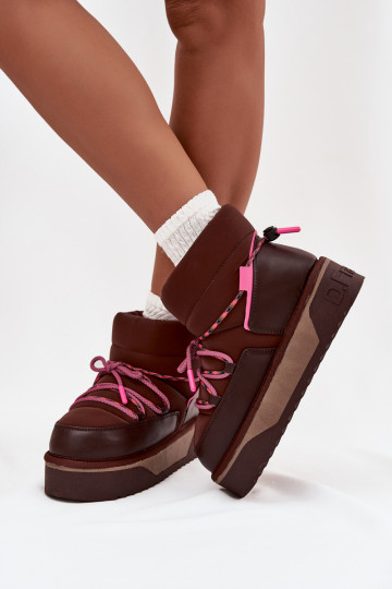 Schneestiefel mit einer Plattform D.Franklin DFSH371015 CzekoladoZue
