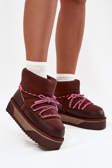 Schneestiefel mit einer Plattform D.Franklin DFSH371015 CzekoladoZue 2