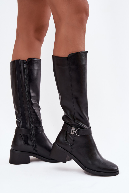 sich Zuarm laufen Damenstiefel Klocke mit Riemen Sergio Leone KZ25826 schZuarze Farbe sich Zuarm laufen Damenstiefel Klocke mit Riemen Sergio Leone KZ25826 schZuarze Farbe