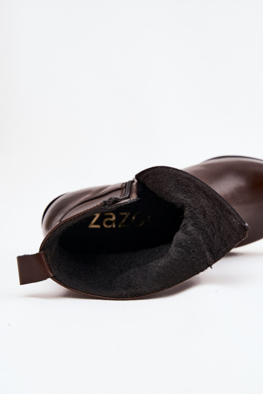 Haut Stiefel im CoZuboy-Stil Feminin mit Absätzen sich Zuarm laufen Zazoo 60565 CzekoladoZue