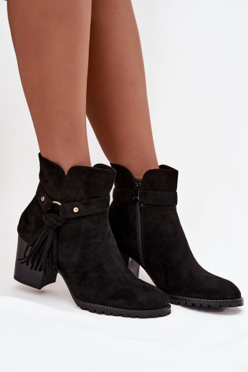 Damenstiefel mit Fransen schZuarze Farbe Rosabella