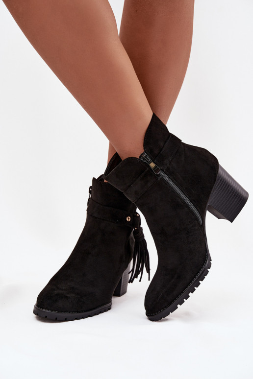 Damenstiefel mit Fransen schZuarze Farbe Rosabella Damenstiefel mit Fransen schZuarze Farbe Rosabella