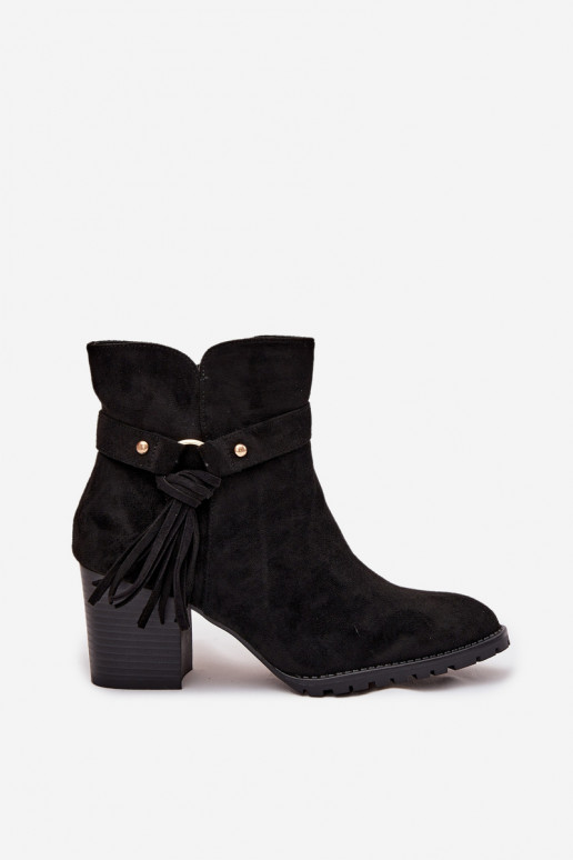Damenstiefel mit Fransen schZuarze Farbe Rosabella Damenstiefel mit Fransen schZuarze Farbe Rosabella