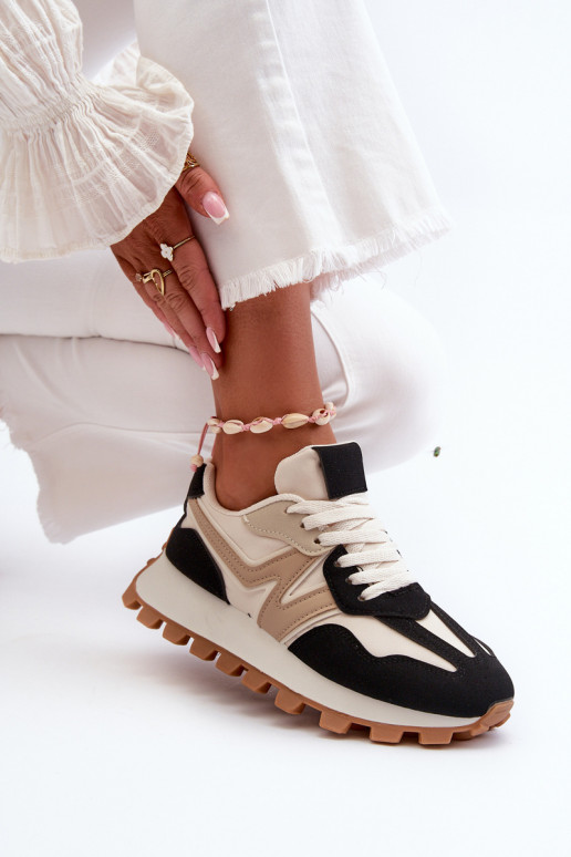 Sneakers Stilvollllschuhe Turnschuhe Feminin schZuarze Farbe Kalelia