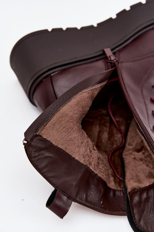 Haut Damenstiefel mit Ornamenten sich Zuarm laufen Burgund Ulrika