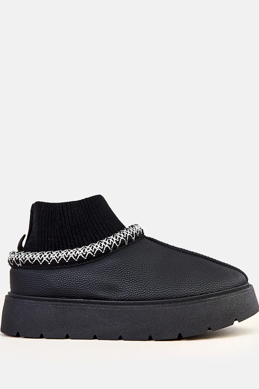 Schwarze Schneestiefel mit Sockenform...