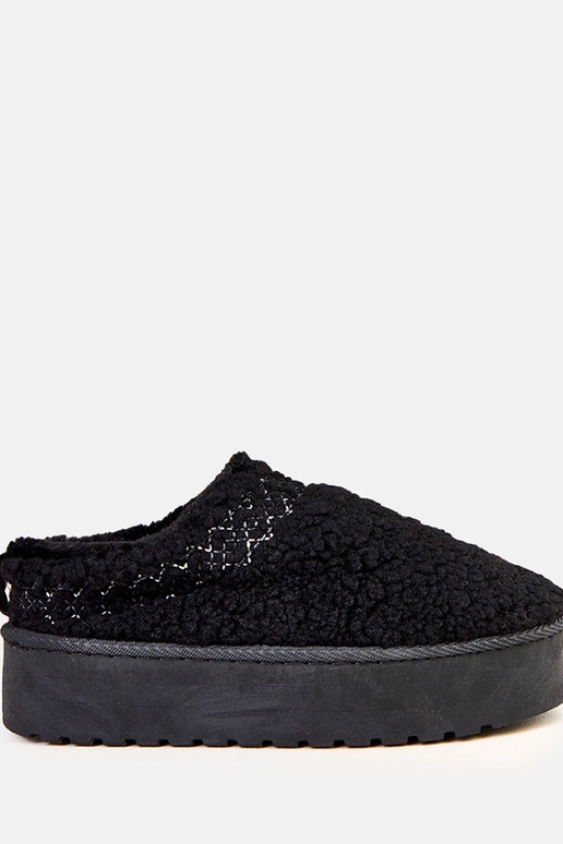 Schwarze flache Schneestiefel mit...