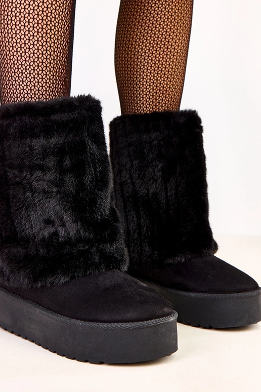 Schwarze Schneestiefel mit Plattform...