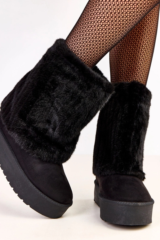Schwarze Schneestiefel mit Plattform...