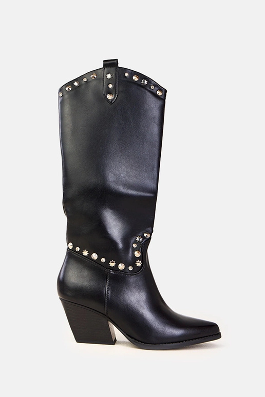 Schwarze Damen-Cowboystiefel mit...