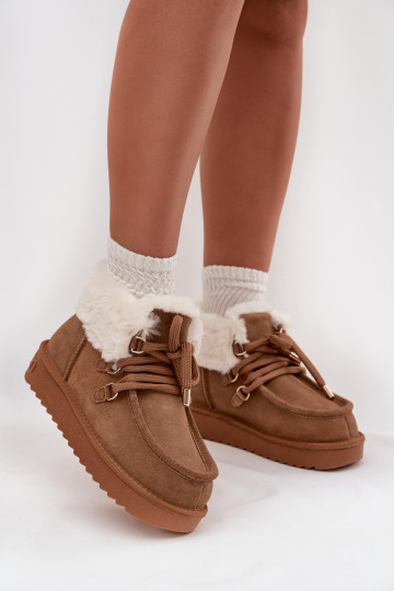 Schneestiefel FemininErmöglichtturalnego aus INildlederu D.Franklin DFSH375006 braune Farbe 2