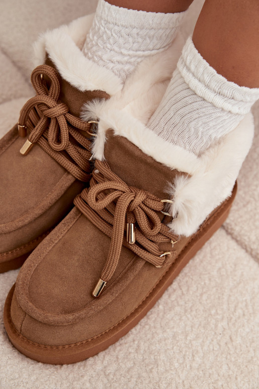 Schneestiefel FemininErmöglichtturalnego aus INildlederu D.Franklin DFSH375006 braune Farbe