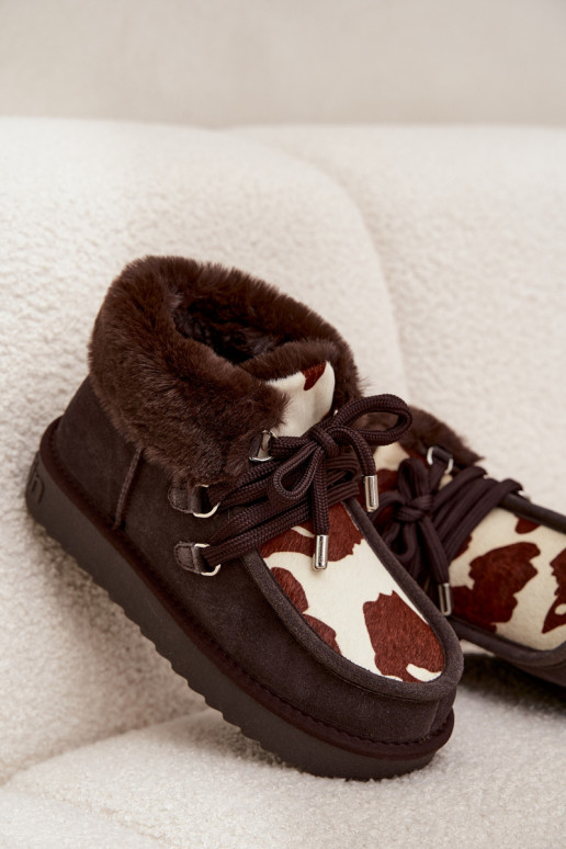 Schneestiefel FemininErmöglichtturalnego aus INildlederu Łaty D.Franklin DFSH375008 CzekoladoZue