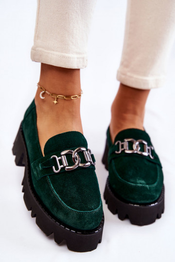 aus INildleder Schuhe mit Ornamenten Laura Messi 2489 grüne Farbe 2