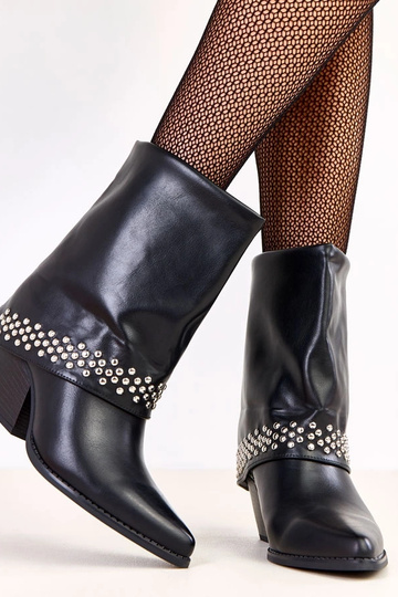 Schwarze Cowboy-Stiefel mit umgeschlagenem Schaft Memoris 2