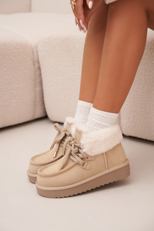 Schneestiefel FemininErmöglichtturalnego aus INildlederu D.Franklin DFSH375006 elfenbeinfarbe