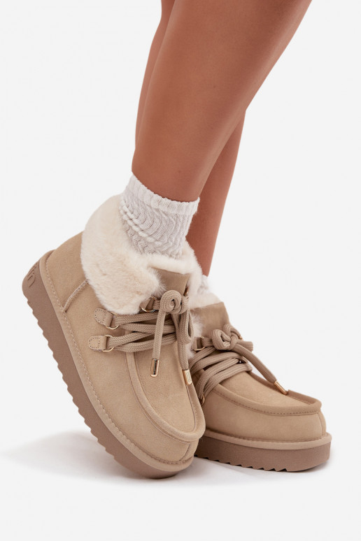 Schneestiefel FemininErmöglichtturalnego aus INildlederu D.Franklin DFSH375006 elfenbeinfarbe