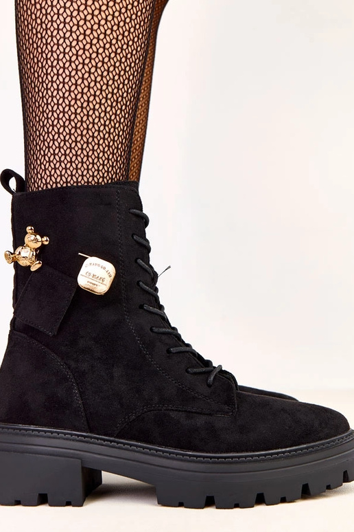 Schwarze Damen Wanderschuhe mit...