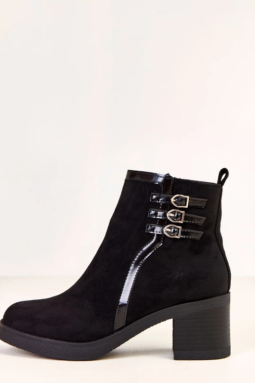 Schwarze Ankle Boots mit...
