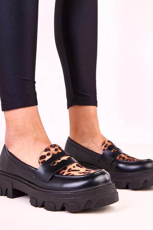 Schwarze Mokassins mit...