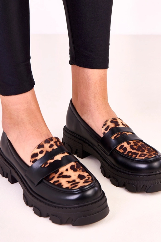 Schwarze Mokassins mit...