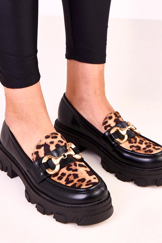 Schwarze Mokassins mit...