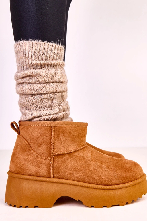 Braune niedrige Schnee Boots aus...