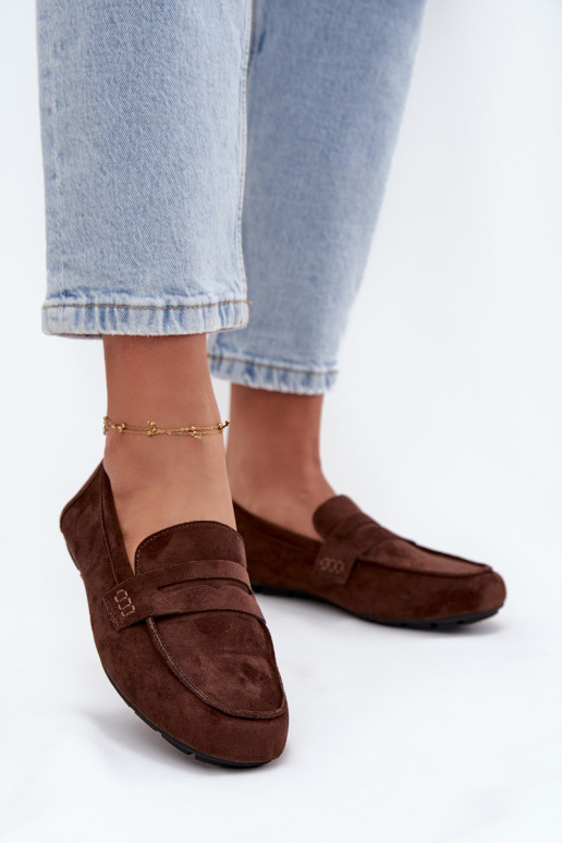 Damenflache Mokassins in Dunkelbraun "Soreline"