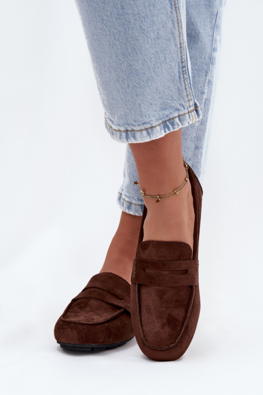 Damenflache Mokassins in Dunkelbraun "Soreline"