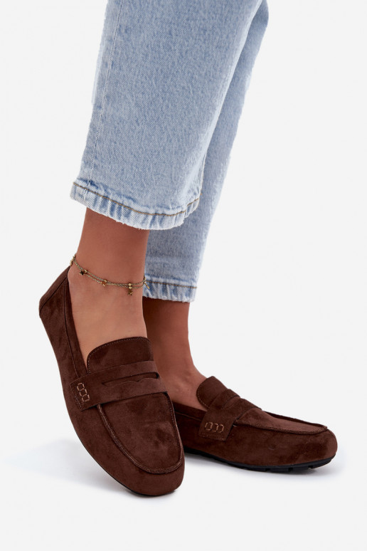 Damenflache Mokassins in Dunkelbraun "Soreline"