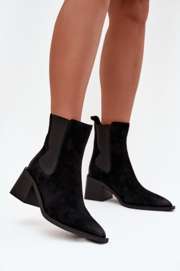 Haut aus INildleder Stiefel mit Heizung im Inneren Artiker 57C0049 schZuarze Farbe