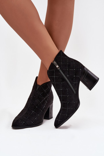 Damen Stiefeletten mit Dekoration D&A MR52-133 schwarz 2