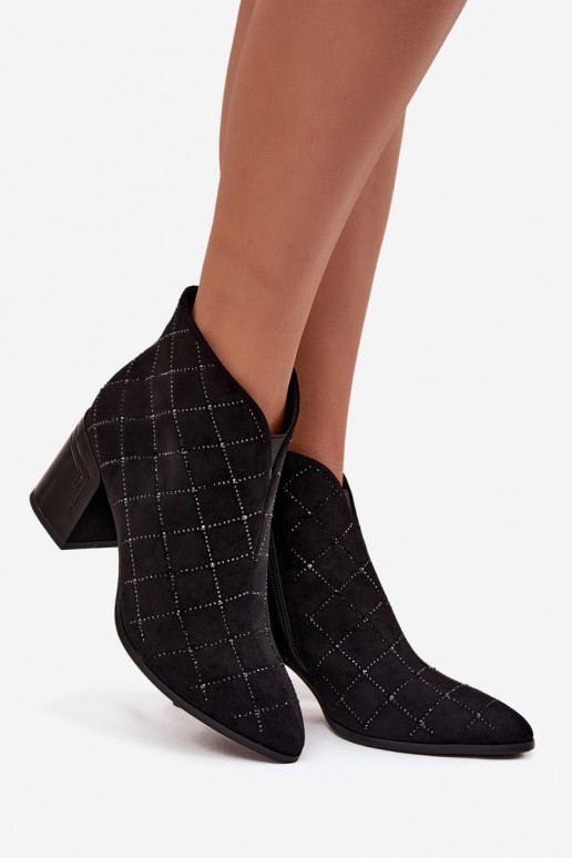 Damen Stiefeletten mit Dekoration D&A MR52-133 schwarz