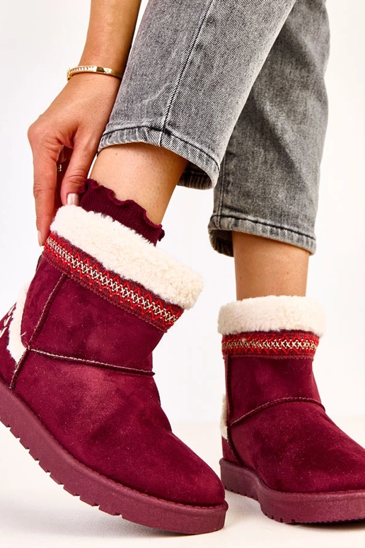 Bordeauxfarbene niedrige...