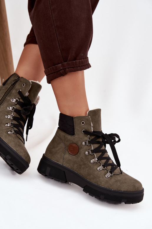 sich Zuarm laufen Schuhe Feminin mit einer Plattform Khaki-Farbe-Farbe Zaraine