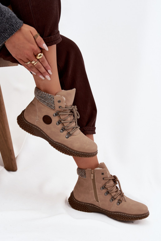 sich Zuarm laufen Stiefel Schuhe Feminin Beige Zenaya