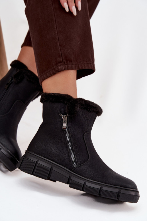 Schneestiefel Feminin mit einer Plattform mit Pelzmantel schZuarze Farbe Briselle Schneestiefel Feminin mit einer Plattform mit Pelzmantel schZuarze Farbe Briselle