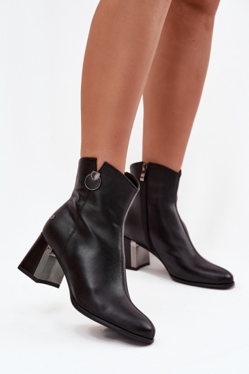 sich Zuarm laufen StiefelErmöglichtturalnej Skóry mit Absätzen Es mussciejka K7203-04 schZuarze Farbe 2