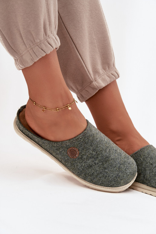 Schuhe hausgemacht Hausschuhe Feminin Inblu CS000047 grüne Farbe