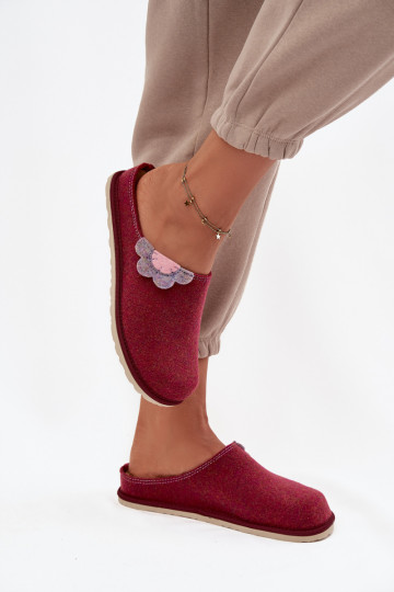 Damen Hausschuhe mit Blume Inblu CS000043 bordeaux 2