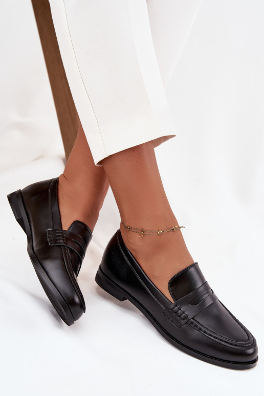 Mokassins Mokassins Feminin aus Öko-Leder schZuarze Farbe Bessina Mokassins Mokassins Feminin aus Öko-Leder schZuarze Farbe Bessina