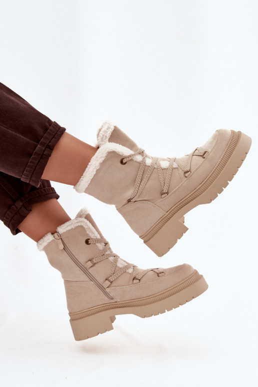Schneestiefel Feminin mit AufZuärmen Beige Irmara Schneestiefel Feminin mit AufZuärmen Beige Irmara