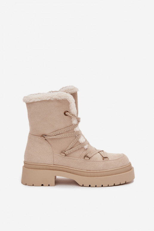 Schneestiefel Feminin mit AufZuärmen Beige Irmara Schneestiefel Feminin mit AufZuärmen Beige Irmara