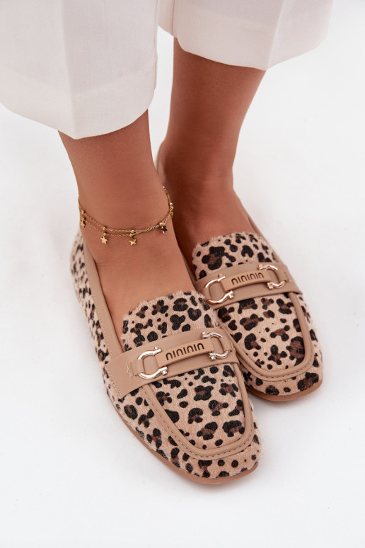 Mokassins Mokassins Feminin Mit Dekorationen Element mit Leopardenfellmuster Beige Evelora Mokassins Mokassins Feminin Mit Dekorationen Element mit Leopardenfellmuster Beige Evelora